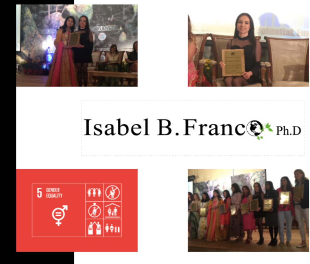 Dr. Isabel B. Franco, Awarded Exceptional Woman of Excellence 2018, New Delhi, India