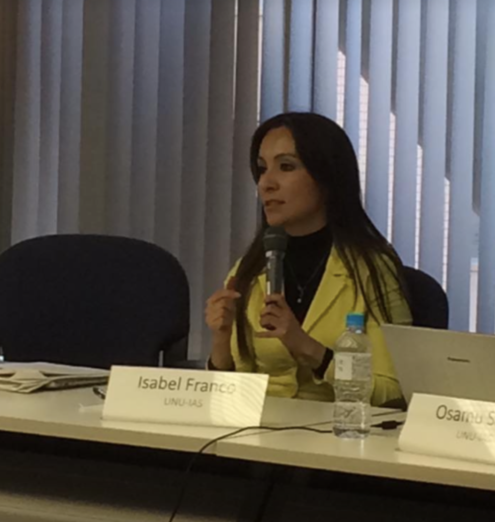 Dr Isabel B. Franco on an expert panel